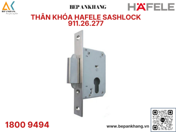 Thân khóa cửa trượt Hafele Inox mờ - 911.26.277